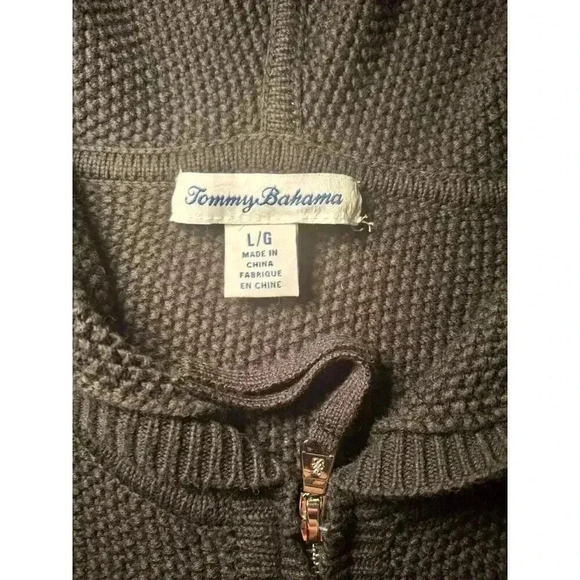 Tommy Bahama Womens Pima Cotton Bamboo Knit Zip Up Sweater Size Large Minimalist - Picture 9 of 10